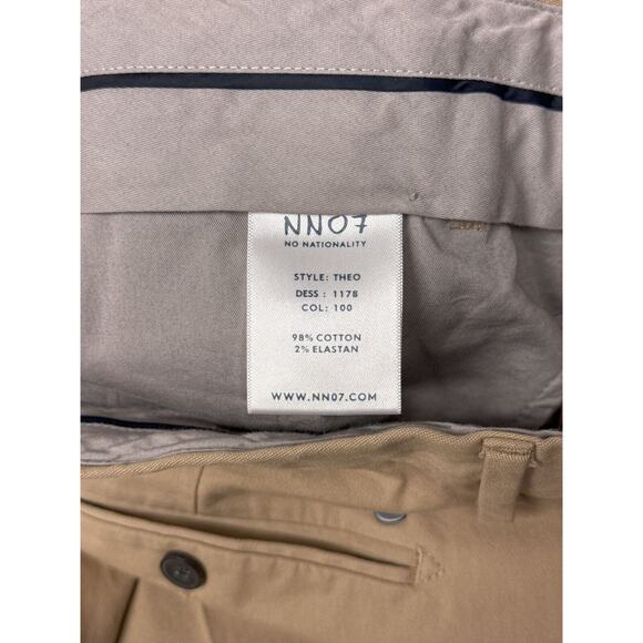 NN07 No Nationality Pants 31 x 31 Mens Theo Tapered Slim Chino Khaki - Picture 7 of 7